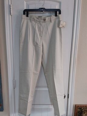Vintage Deadstock White Stag High Rise Cotton Chino Trousers 8P Stone Beige